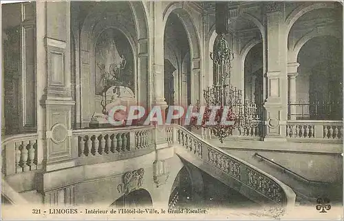 Cartes postales Limoges Interieur de l Hotel de Ville le Grand Escalier