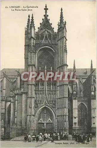 Ansichtskarte AK Limoges La Cathedrale La Porte Saint Jean