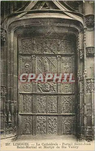 Cartes postales Limoges La Cathedrale Portail Saint Jean Saint Martial et Martyr de Ste Valery