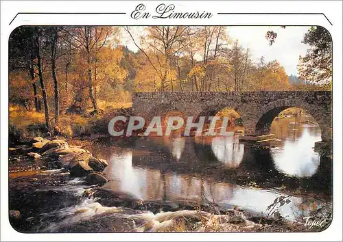 Moderne Karte En Limousin Pont de Claveyrolas Sur la Vienne au pays de Vassiviere