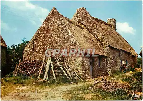 Moderne Karte En Limousin Vieille ferme au toit de chaume
