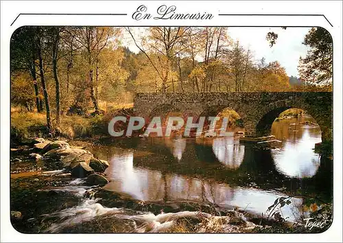 Moderne Karte En Limousin Pont de Claveyrolas Sur la Vienne au pays de Vassiviere