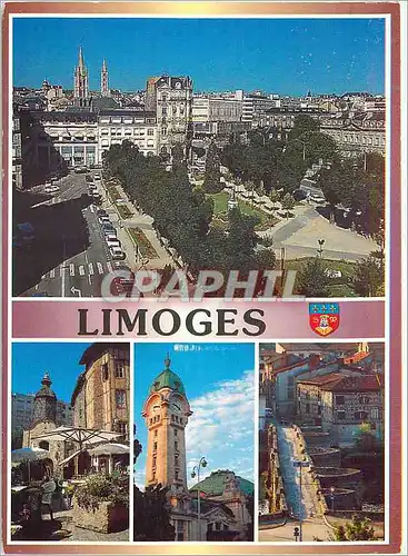 Moderne Karte Limoges Images de France Haute Vienne Panorama de Limoges