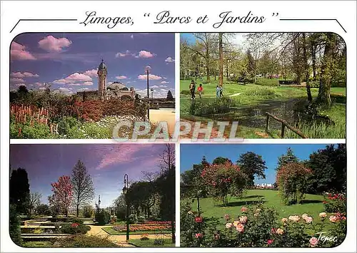 Moderne Karte Limoges Haute Vienne Parcs et Jardins