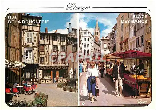 Moderne Karte Limoges Hte Vienne Vieux quartier des Bouchers Le Marche Central