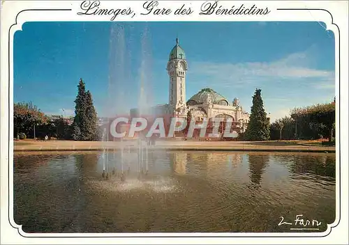 Cartes postales moderne Limoges Capitale des arts feu Porcelaines Emaux La gare des Benedictins une des plus belles gare