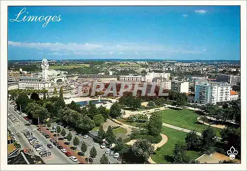 Moderne Karte Limoges Haute Vienne Vue panoramique sur la ville