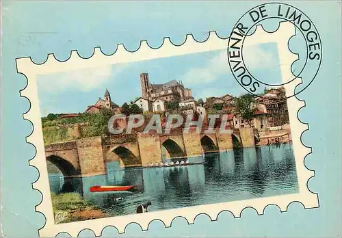 Moderne Karte Limoges Pont St Etienne et Cathedrale