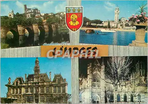 Cartes postales moderne Limoges Haute Vienne Le Pont Saint Etienne et la Cathedrale La Gare des Benedictins L Hotel de V