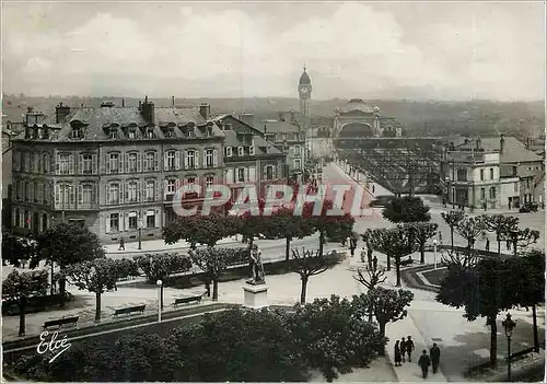 Moderne Karte Limoges H V Place Jourdan et la gare monumentale