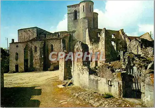 Moderne Karte Oradour sur Glane Haute Vienne L Eglise ou furent brules par les Nazis pres de femmes et enfants