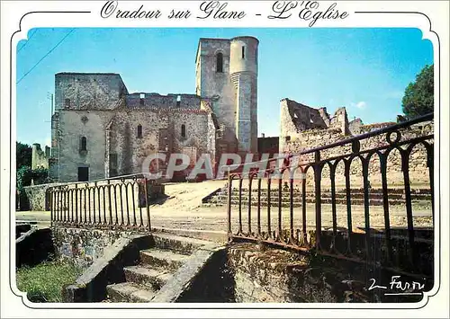 Moderne Karte Oradour sur Glane Martyre 10 Juin 1944 L eglise ou fruent brules vivants femmes et enfants Milit