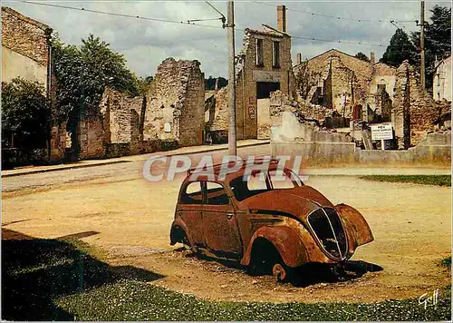 Moderne Karte Oradour sur Glane Haute Vienne Cite martyre 10 Juin 1944 Les nazis firent fusiler les hommes bru