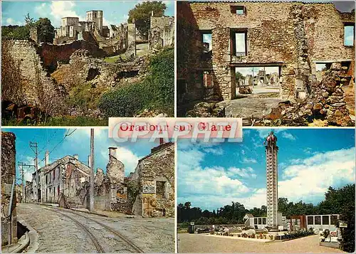 Moderne Karte Oradour sur Glane Haute Vienne Cite martyre 10 Juin 1944 L Eglise Champ de foire et automobile d