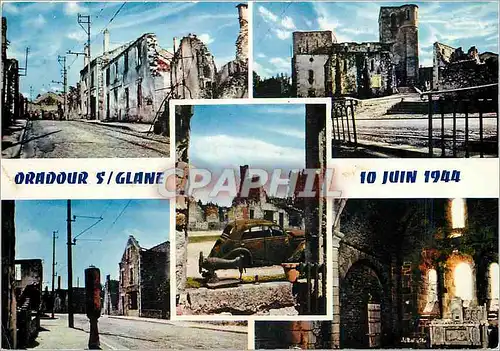 Moderne Karte Oradour sur Glane Haute Vienne Cite martyre 10 Juin 1944 Militaria