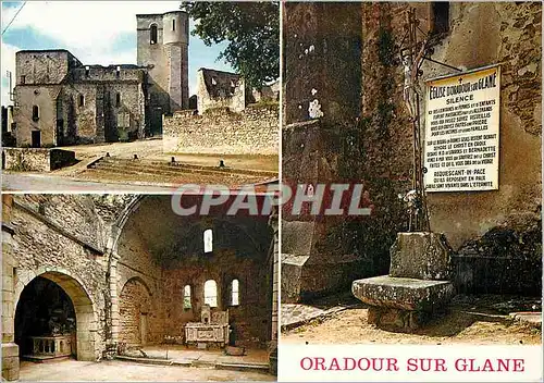 Moderne Karte Oradour sur Glane Haute Vienne Cite martyre 10 Juin 1944 L eglise ou furent brules par les nazis
