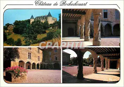 Moderne Karte Chateau de Rochechouart Hte Vienne xiii et xv siecles Vue panoramique et vue de la cour