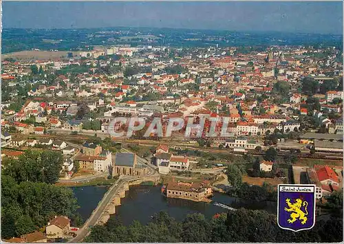 Moderne Karte Images de France Limousin St Junien Vue panoramique sur la ville avec au premier plan le vieux p