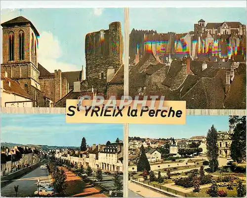 Cartes postales moderne Saint Yrieix La Perche Haute Vienne La Collegiate du Moutier et la Tour du Plo Place de la Natio