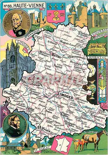 Cartes postales moderne Haute Vienne Forme en par paris inegates du Limousin de la Marche du Poisou et du Berry
