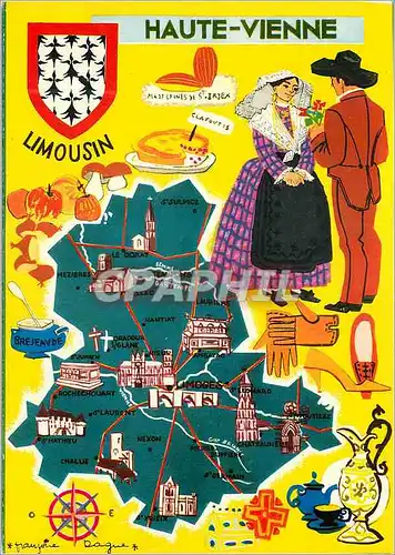 Moderne Karte Limousin Haute Vienne Les Departements Francais vus par Cap Theojac La Haute Vienne Prefecture L