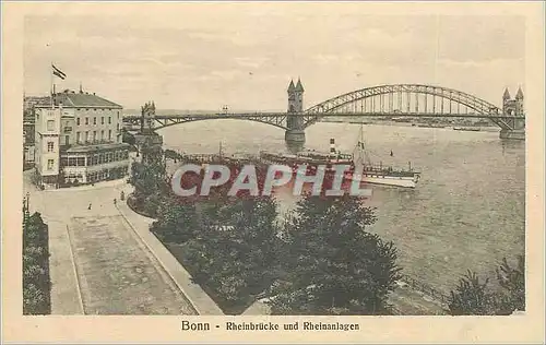 Ansichtskarte AK Bonn Rheinbrucke und Rheinlagen Bateau