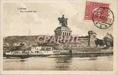 Ansichtskarte AK Coblenz Das Deutsche Eck Bateau