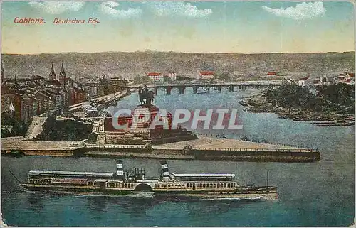 Cartes postales Coblenz Deutsches Eck Bateau