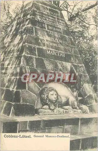 Cartes postales Coblenz Lutzel General Marceau Denkmal Lion