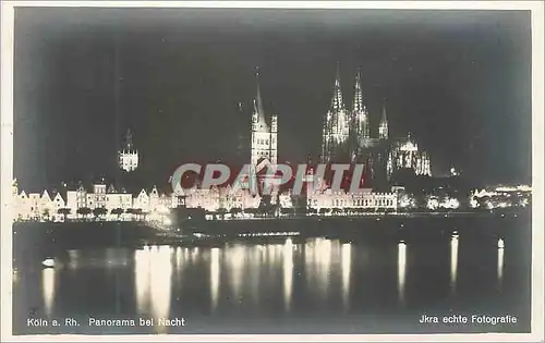 Ansichtskarte AK Koln a Rh Panorama bel Nacht Jkra echte Fotografie