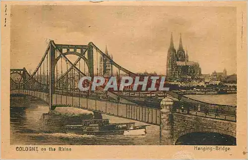 Cartes postales Cologne on the Rhine Hanging Bridge Bateau