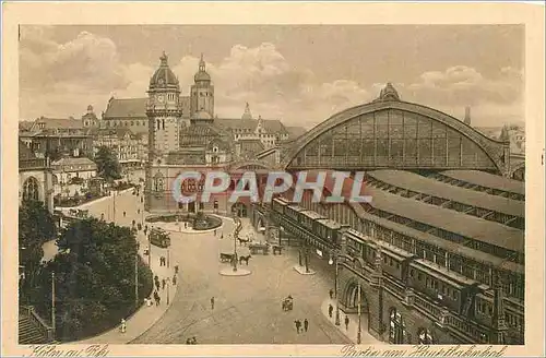 Ansichtskarte AK Koln a Rh Partie am Hauptbahnhof Trains