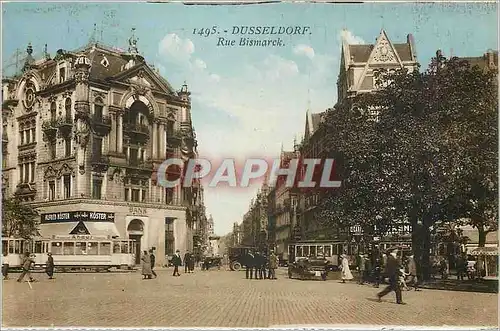 Cartes postales Dusseldorf Rue Bismarck Tramway