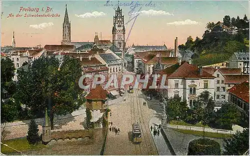 Cartes postales Freiburg l Br An der Schwabentorbrucke Tramway