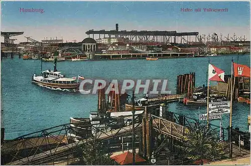 Cartes postales Hamburg Hafen mit Valkanwerft Bateaux