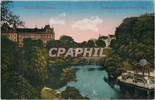 Cartes postales Gruss aus Hamburg Staudtgraben mit Zivil Justie Gehaude