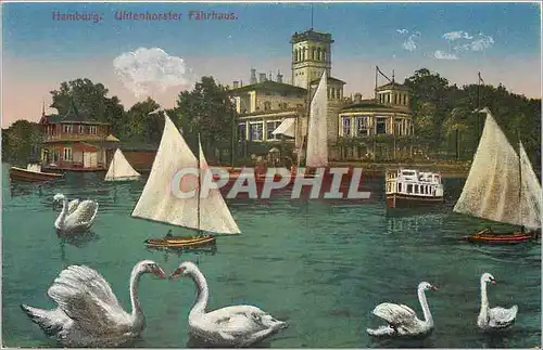 Cartes postales Hamburg Uhtenhorster Fahrhaus Bateaux Cygnes