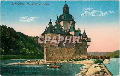 Cartes postales Der Rhein Die Pfalz bei Caub Lidwig Feist Mainx gesch