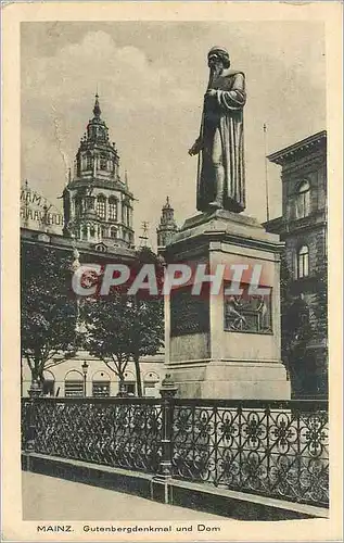 Cartes postales Mainz Gutenbergdenkmal und Dom