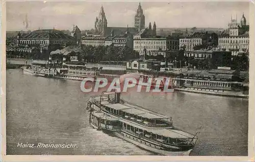 Cartes postales Mainz Rheinansicht Bateaux