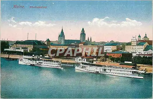 Cartes postales Mainz Rheinansicht Bateaux