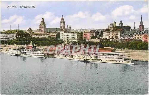 Cartes postales Mainz Totalansicht Bateaux