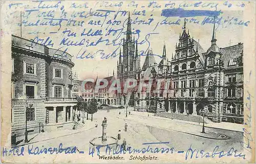 Ansichtskarte AK Wiesbaden Schossplatz Place du chateau