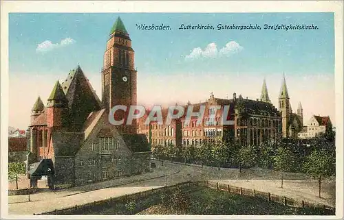 Cartes postales Wiesbaden Lutherkirche Gutenbergschule Dreifaltigkeitskirche
