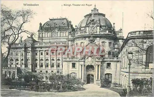 Cartes postales Wiesbaden Konigl Theater mit Foyer