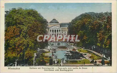 Cartes postales Wiesbaden Kurhaus mit Blumengatten