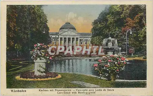 Cartes postales Wiesbaden Kurhaus mit Blumengarten