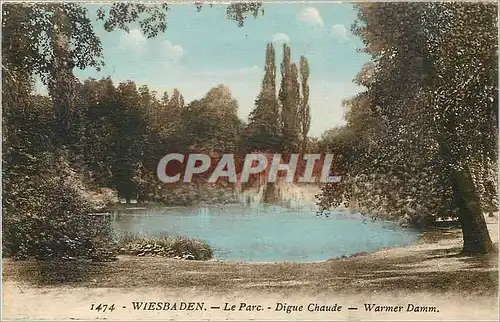 Cartes postales Wiesbaden Le Parc Digue Chaude