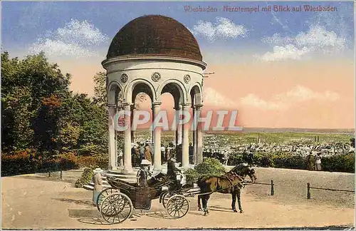 Ansichtskarte AK Wiesbaden Nerotempel mit Blick auf Wiesbaden