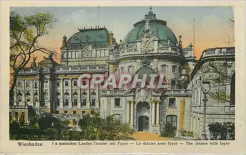 Ansichtskarte AK Wiesbaden Le theatre avec foyer